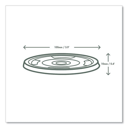 Image of Vegware 96 Series Cold Cup Lids, Fits Vegware 96-Series Cold Cups, Plastic, Clear, 1,000/Carton