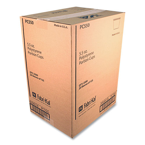 Image of Fabri-Kal® Portion Cups, 5.5 oz, Plastic, Translucent, 125/Sleeve, 20 Sleeve/Carton