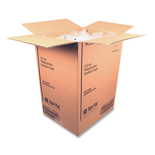 Image of Fabri-Kal® Portion Cups, 5.5 oz, Plastic, Translucent, 125/Sleeve, 20 Sleeve/Carton