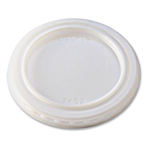 Image of Fabri-Kal® Portion Cup Lids, Fits 1 oz Squat Portion Cups, Plastic, Clear, 125/Sleeve, 20 Sleeves/Carton