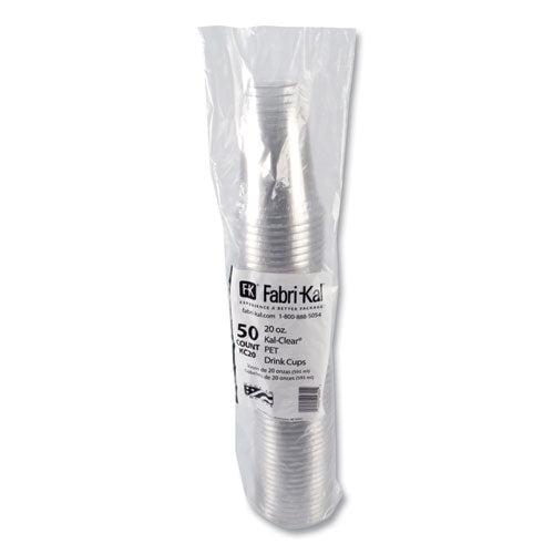 Image of Fabri-Kal® Kal-Clear PET Cold Drink Cups, 20 oz, Plastic, Clear, 50/Bag, 20 Bags/Carton