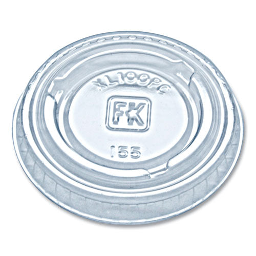 Image of Fabri-Kal® Portion Cup Lids, Fits 0.75 oz to 1 oz Portion Cups, Plastic, Clear, 2,500/Carton