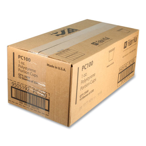 Image of Fabri-Kal® Portion Cups, 1 oz, Plastic, Translucent, 250/Sleeve, 10 Sleeves/Carton