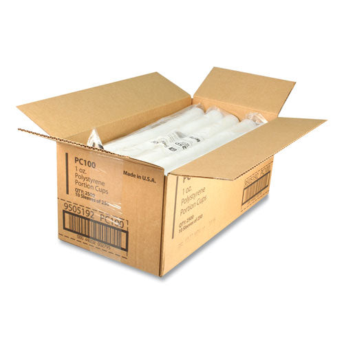 Image of Fabri-Kal® Portion Cups, 1 oz, Plastic, Translucent, 250/Sleeve, 10 Sleeves/Carton