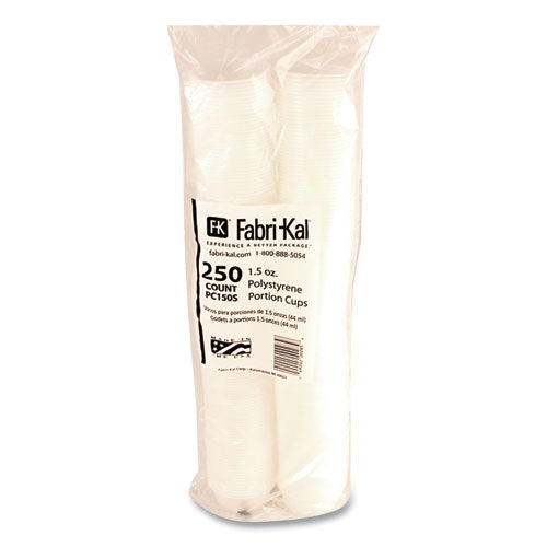 Image of Fabri-Kal® Portion Cups, Squat, 1.5 oz, Plastic, Translucent, 125/Sleeve, 20 Sleeve/Carton