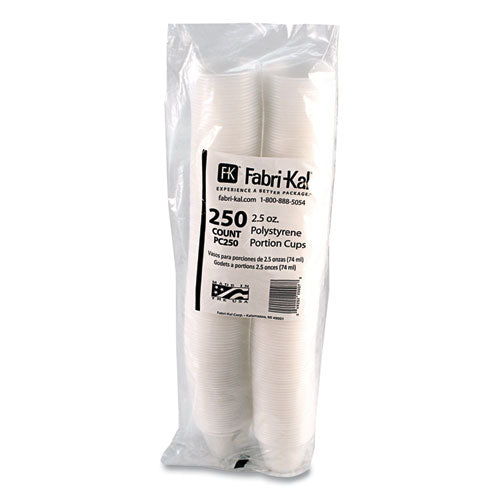 Image of Fabri-Kal® Portion Cups, 2.5 oz, Plastic, Translucent, 125/Sleeve, 20 Sleeve/Carton