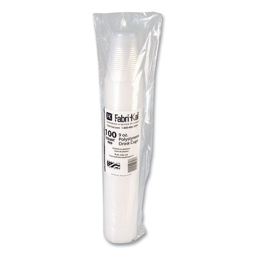 Image of Fabri-Kal® RK Ribbed Cold Drink Cups, 9 oz, Plastic, Clear, 100/Sleeve, 25 Sleeves/Carton