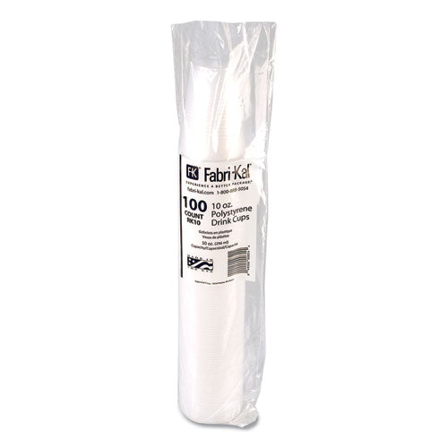 Image of Fabri-Kal® RK Ribbed Cold Drink Cups, 10 oz, Plastic, Clear, 100/Sleeve, 25 Sleeves/Carton