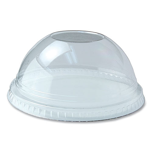 Image of Fabri-Kal® Kal-Clear/Nexclear Drink Cup Lids, Dome Lid with 1" Hole, Fits 5 oz to 24 oz Cold Cups, Plastic, Clear, 1,000/Carton
