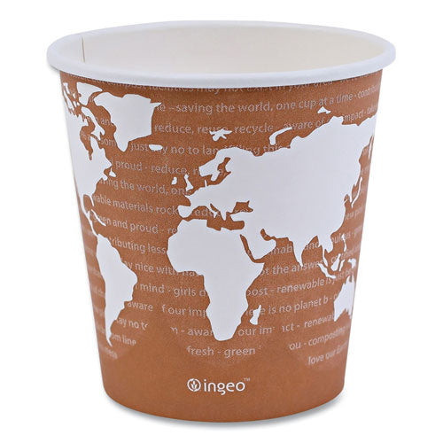 Image of Eco-Products® World Art Renewable and Compostable Hot Cups, 10 oz, Paper, Gray, 50/Pack, 20 Packs/Carton