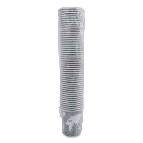 Image of Eco-Products® World Art Renewable and Compostable Hot Cups, 12 oz, Paper, Gray, 50/Pack
