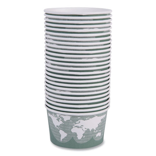 Image of Eco-Products® World Art Renewable and Compostable Food Container, 12 oz, 4.05" Diameter x 2.5" h, Green, Paper, 25/Pack, 20 Packs/Carton