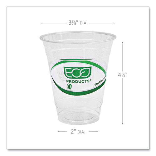 Image of Eco-Products® GreenStripe Renewable and Compostable Cold Cups, 12 oz, Plastic, Clear, 50/Pack, 20 Packs/Carton