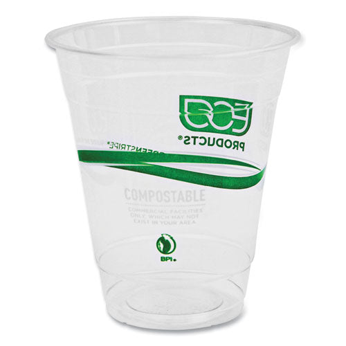 Image of Eco-Products® GreenStripe Renewable and Compostable Cold Cups, 12 oz, Plastic, Clear, 50/Pack, 20 Packs/Carton