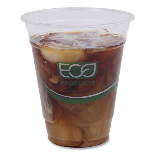 Image of Eco-Products® GreenStripe Renewable and Compostable Cold Cups, 12 oz, Plastic, Clear, 50/Pack, 20 Packs/Carton