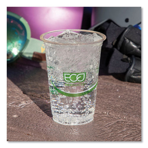 Image of Eco-Products® GreenStripe Renewable and Compostable Cold Cups, 12 oz, Plastic, Clear, 50/Pack, 20 Packs/Carton