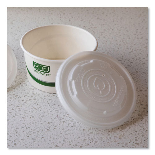 Image of Eco-Products® World Art PLA-Laminated Soup Container Lids, For 12 oz to 32 oz Containers, White, Plastic, 50/Pack, 10 Packs/Carton