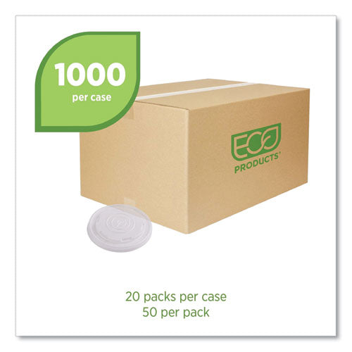 Image of Eco-Products® World Art PLA-Laminated Soup Container Lids, Fits 8 oz, Translucent, Plastic, 50/Pack, 20 Packs/Carton