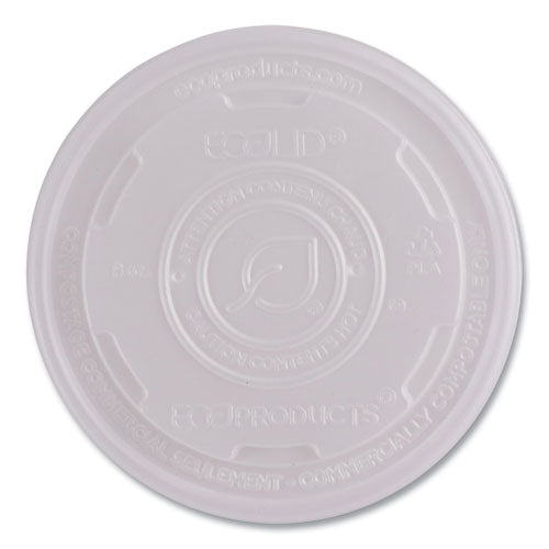 Image of Eco-Products® World Art PLA-Laminated Soup Container Lids, Fits 8 oz, Translucent, Plastic, 50/Pack, 20 Packs/Carton