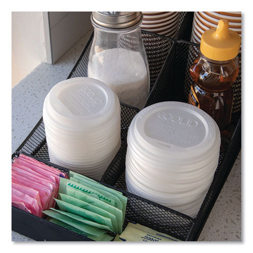 Image of Eco-Products® EcoLid Renewable/Compostable Hot Cup Lids, Fits 10 oz to 20 oz Hot Cups, Plastic, White, 50/Pack, 16 Packs/Carton