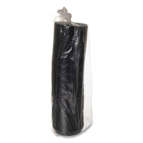 Image of Eco-Products® EcoLid 25% Recycled Content Hot Cup Lid, Fits 10 oz to 20 oz Hot Cups, Plastic, Black, 100/Pack, 10 Packs/Carton