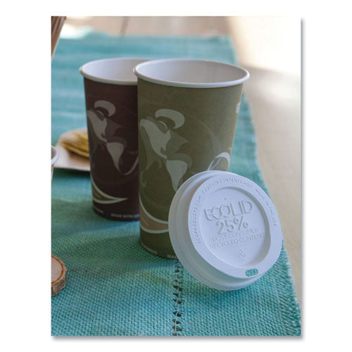 Image of Eco-Products® EcoLid 25% Recycled Content Hot Cup Lid, Fits 10 oz to 20 oz Hot Cups, Plastic, White, 100/Pack, 10 Packs/Carton