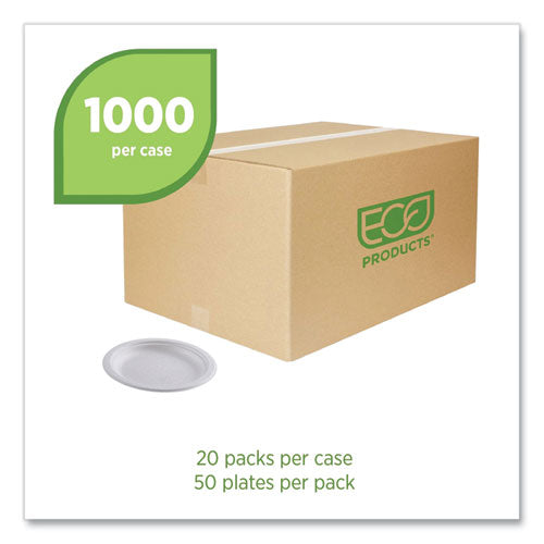 Image of Eco-Products® Vanguard Renewable And Compostable Sugarcane Plates, 6" Dia, White, 1,000/carton