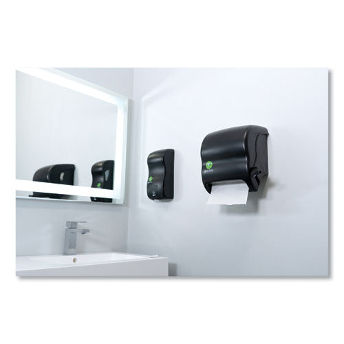Image of San Jamar® ecoLogic Rely Manual Foam Soap and Sanitizer Dispenser, 900 mL, 5,5 x 4,5 x 9.25, Black