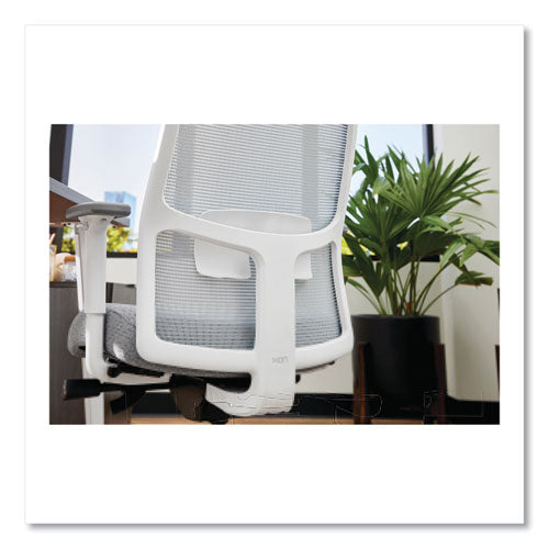 Image of HON® Ignition 2.0 4-Way Stretch Mid-Back Mesh Task Chair, 17" to 21" Seat Height, Basalt Seat, Fog Back, Designer White Base