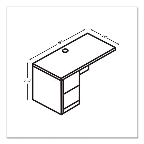 Image of HON® 10500 Series Left Pedestal Return, 48 x 24 x 29.5, Pinnacle