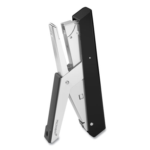 Image of Fellowes® LX890 Handheld Plier Stapler with Antimicrobial Protection, 40-Sheet Capacity, 0.25"/0.31" Staples, Black/White