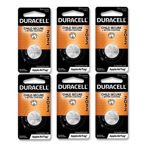 Image of Duracell® Lithium Coin Batteries With Bitterant, 2032, 6/Box
