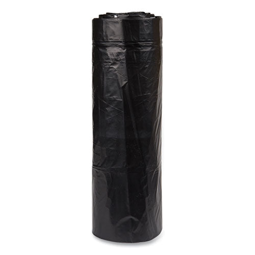 Image of Inteplast Group Low-Density Commercial Can Liners, 60 gal, 1.2 mil, 38" x 58", Black, Interleaved Roll, 10 Bags/Roll, 10 Rolls/Carton