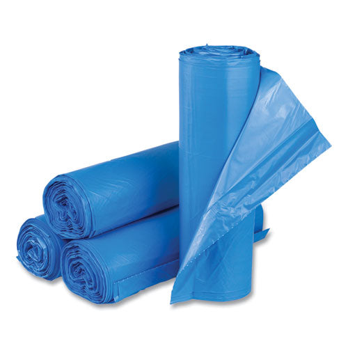 Image of Inteplast Group High-Density Commercial Can Liners, 60 gal, 18 mic, 40" x 48", Blue, 200/Carton