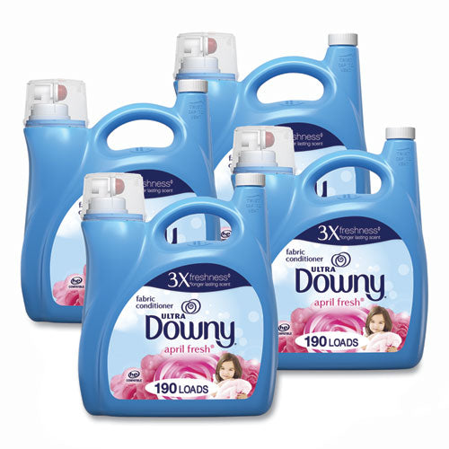Image of Downy® Liquid Fabric Softener, April Fresh, 140 oz Bottle, 4/Carton
