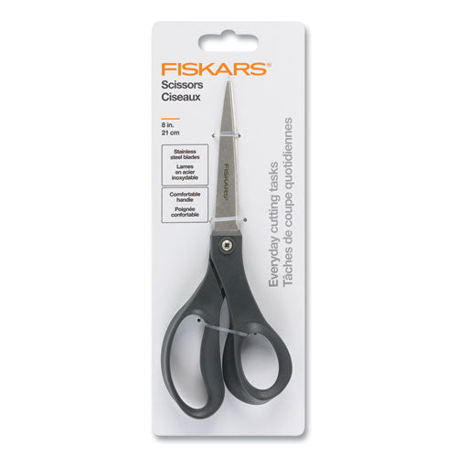 Image of Fiskars® Everyday Scissors, 8" Long, 3.75" Cut Length, Straight Black Handle