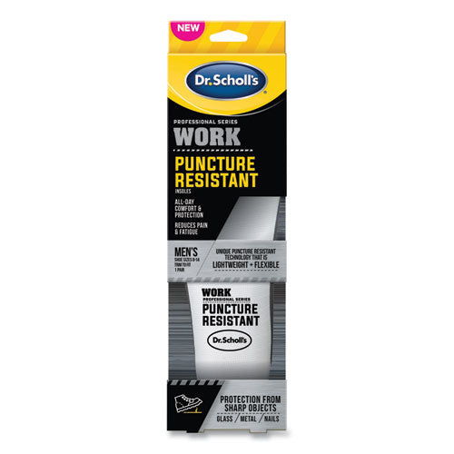 Image of Dr. Scholl's® Professional Series Work Puncture Resistant Insoles for Men, Men's Size 8 to 14, Black