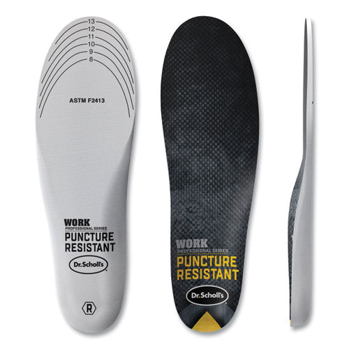 Image of Dr. Scholl's® Professional Series Work Puncture Resistant Insoles for Men, Men's Size 8 to 14, Black