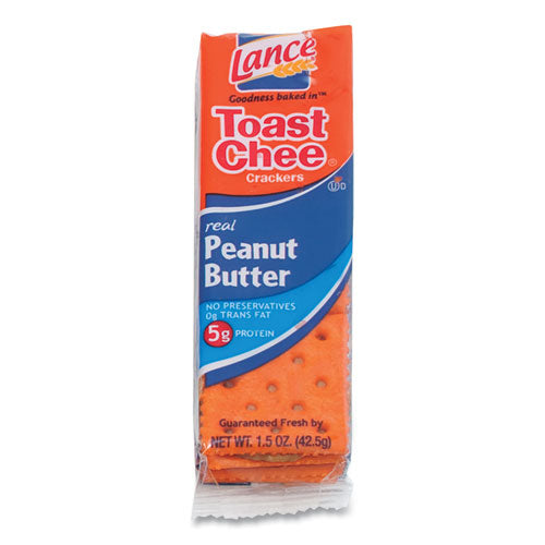 Image of Lance® Toast Cheese Crackers, Peanut Butter, 1.5 oz Packet, 24/Box