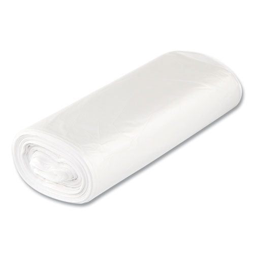 Image of Inteplast Group High-Density Commercial Can Liners, 33 gal, 16 mic, 33" x 40", Clear, Interleaved Roll, 25 Bags/Roll, 10 Rolls/Carton