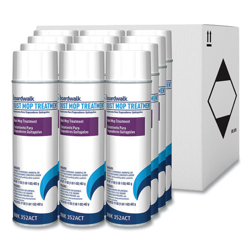 Image of Boardwalk® Dust Mop Treatment, Pine Scent, 17 oz Aerosol Spray, 12/Carton