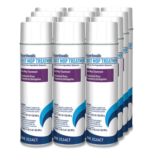 Image of Boardwalk® Dust Mop Treatment, Pine Scent, 17 oz Aerosol Spray, 12/Carton