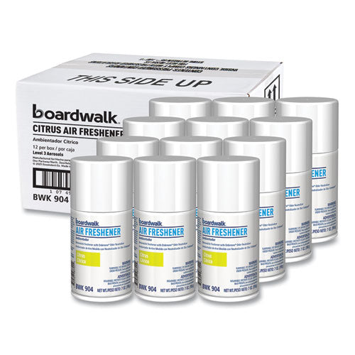 Image of Boardwalk® Metered Air Freshener Refill, Citrus Sunrise Scent, 7 oz Aerosol Spray, 12/Carton