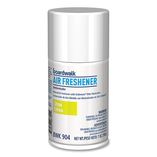 Image of Boardwalk® Metered Air Freshener Refill, Citrus Sunrise Scent, 7 oz Aerosol Spray, 12/Carton