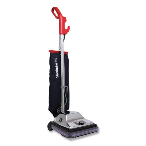 Image of Sanitaire® Tradition Quietclean Upright Vacuum Sc889a, 12" Cleaning Path, Gray/red/black