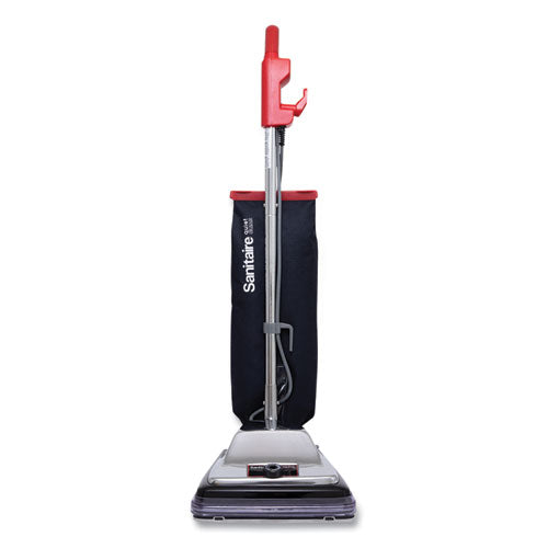 Image of Sanitaire® Tradition Quietclean Upright Vacuum Sc889a, 12" Cleaning Path, Gray/red/black