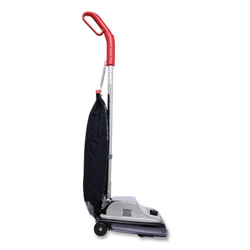 Image of Sanitaire® Tradition Quietclean Upright Vacuum Sc889a, 12" Cleaning Path, Gray/red/black