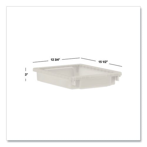 Image of HON® Flagship Storage Bins, 1 Section, 12.75" x 16" x 3", Translucent White