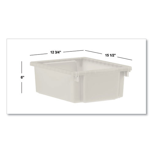 Image of HON® Flagship Storage Bins, 1 Section, 12.75" x 16" x 6", Translucent White