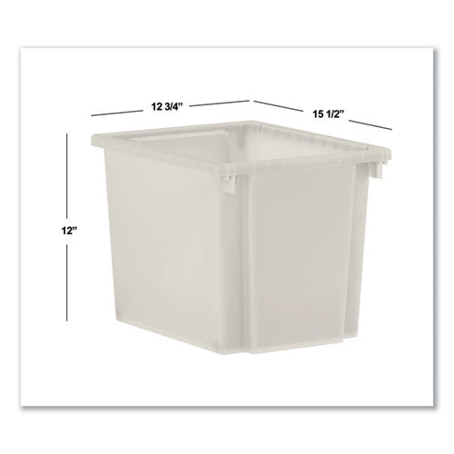 Image of HON® Flagship Storage Bins, 1 Section, 12.75" x 16" x 12", Translucent White